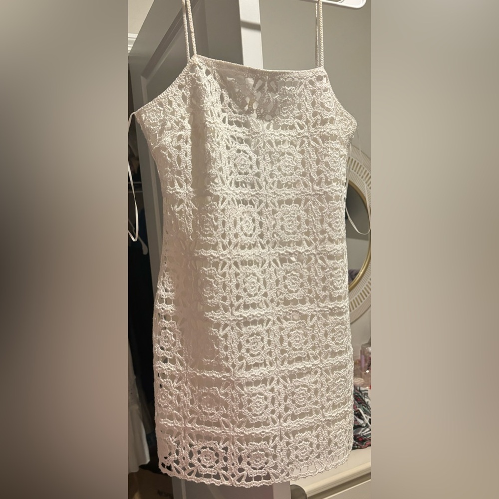 ZARA CROCHET white dress